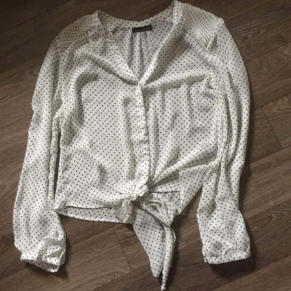 Alexandra Bartlett Sheer XL blouse with front tie